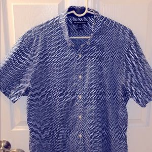 Michael Kors Short-Sleeved blue floral button down